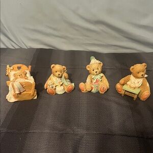 Cherished Teddies Set of 7  Colorful Figurine Collection - Baby through Age 6